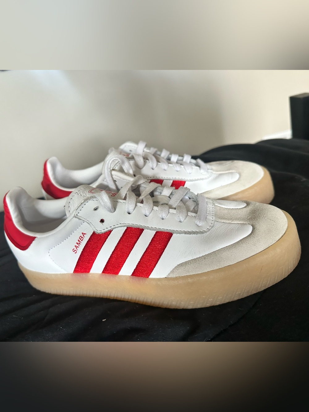 Adidas Samba White and Red Shoes